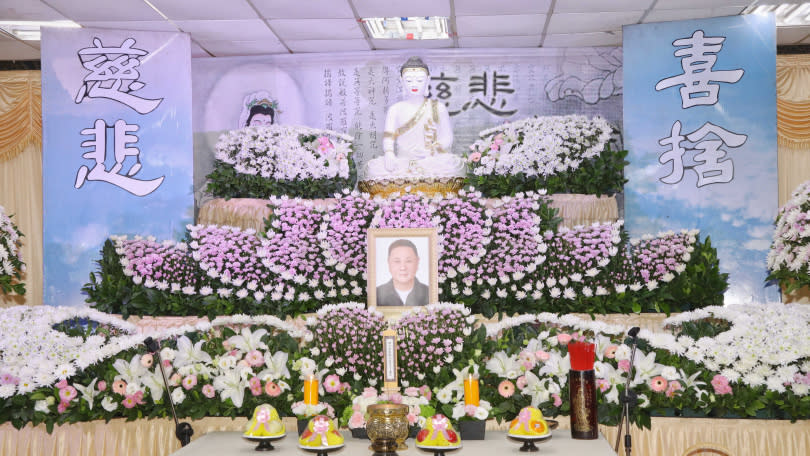 「邵氏小生」宗華享壽79歲，今（10日）家屬於台北第一殯儀館舉行告別式。（圖／趙文彬攝）