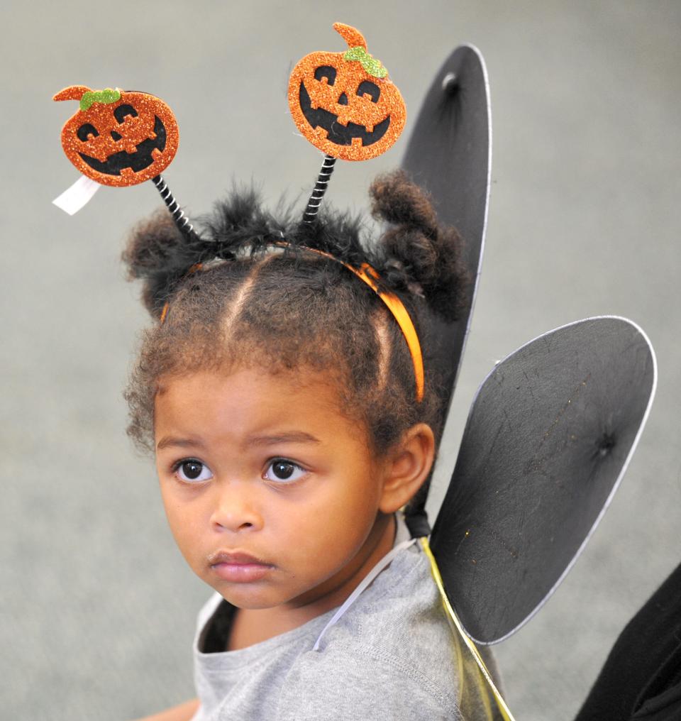 Then 2-year-old Inesse Bailey took on the roll of a bumble bee at a past Brewster Ladies Library annual Halloween program and parade along Route 6A.