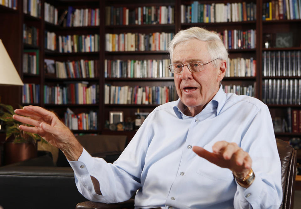 <p>No 11 (tie): Charles Koch<br>Net worth: $50.5 billion<br>Source of wealth: Koch Industries<br>(AP) </p>