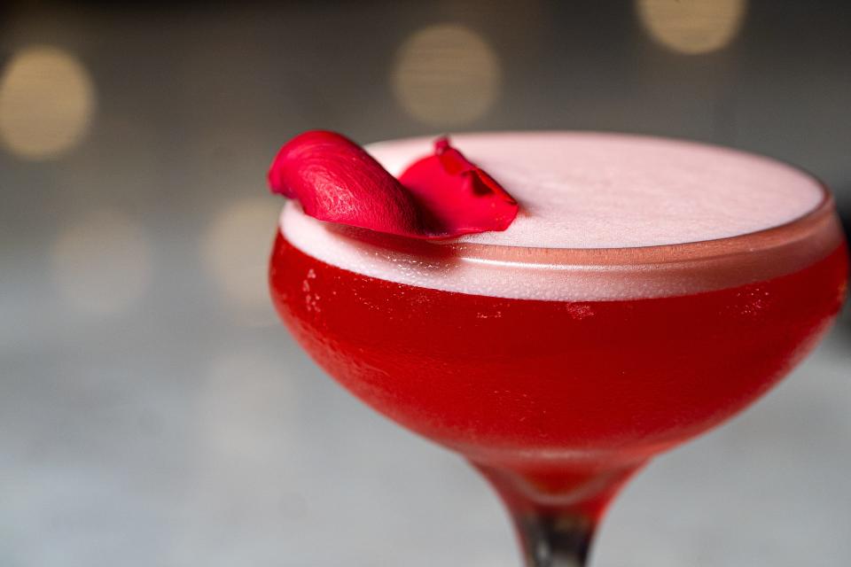 To Kill A Rose from The Loaded Spoon in Freehold, with Casamigos Blanco, Aperol, rose water, strawberry and lemon.