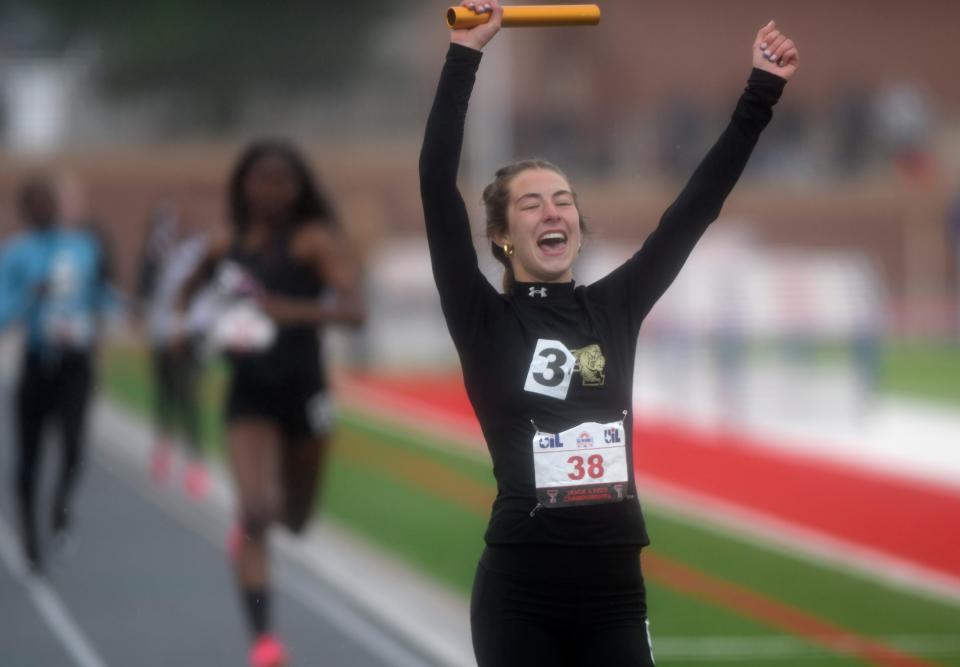 Amarillo High's 1,600-meter relay team competes in the Region I-5A track and field meets, Saturday, April 20, 2024, at Lowrey Field.