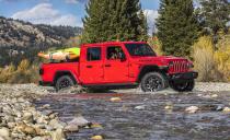 <p>Jesus, Yahweh, Muhammad-whomever you pray to, you're probably letting out an exasperated thank you now that the Jeep Wrangler pickup truck is finally here. Jeep has officially named the truck <a rel="nofollow noopener" href="https://www.caranddriver.com/news/2020-jeep-gladiator-jt-photos-info" target="_blank" data-ylk="slk:Gladiator;elm:context_link;itc:0;sec:content-canvas" class="link ">Gladiator</a>, a throwback to the old J-series pickup it sold in the '60s, '70s, and early '80s, but it's okay: we won't tell anyone if you refer to the Jeep as the Wrangler pickup. Underneath its familiar exterior, there is an all-new frame that's beefier than the Wrangler's, as well as the Wrangler's same V-6 and (forthcoming) diesel engines.<em>-Alexander Stoklosa</em></p>