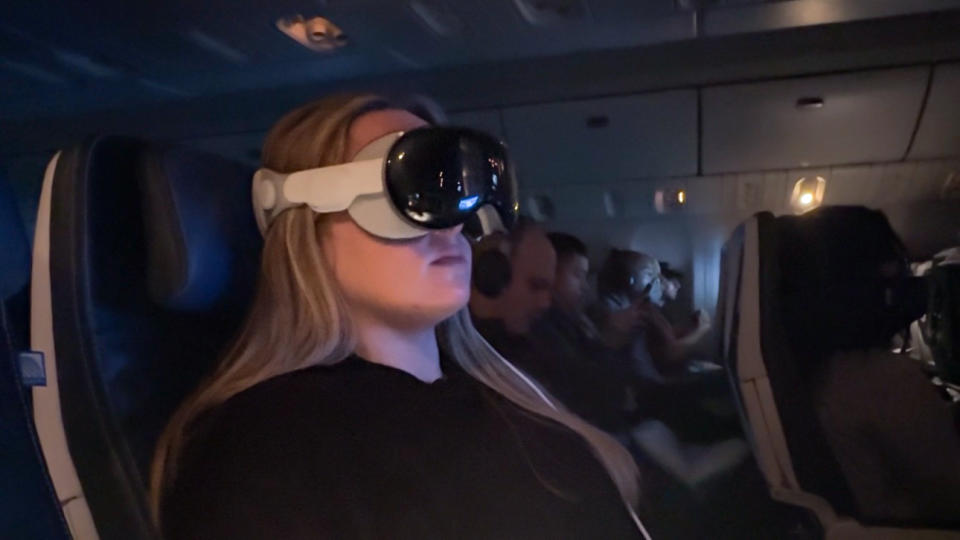 Apple Vision Pro airplane