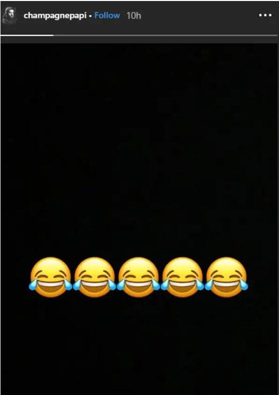 Entertained: Drake appeared to laugh off the accusations (Instagram)