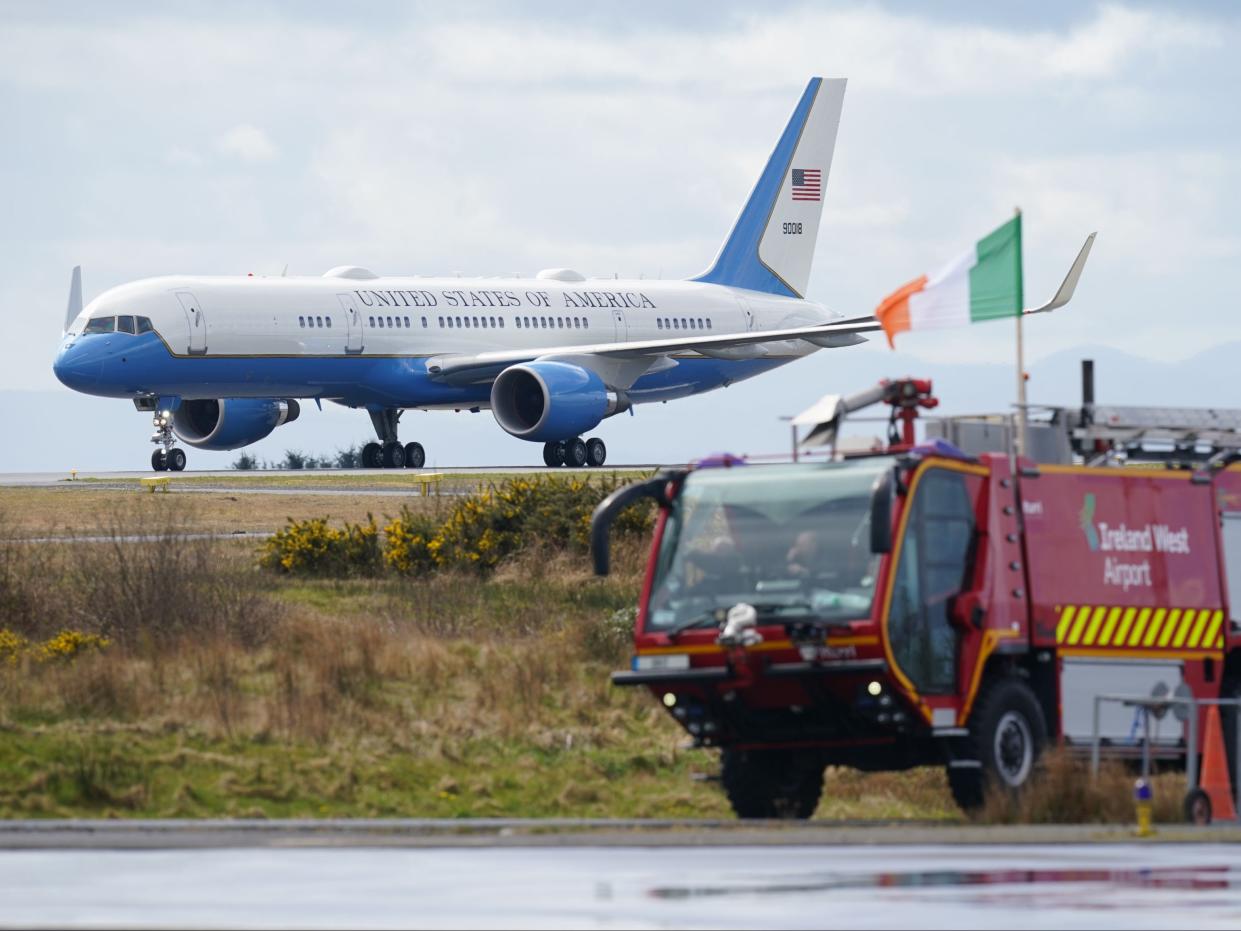 Air Force One arrives at Ireland West Airport, Knock (PA)