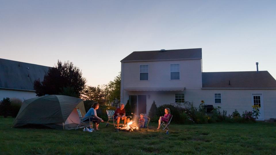 Spend a night beneath the stars and camp in your yard.