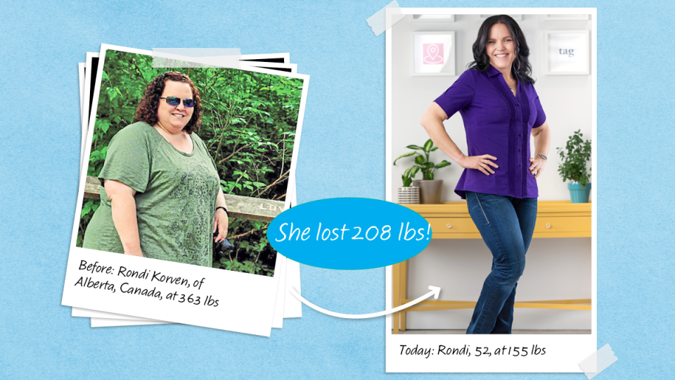 before and after of Rondi Korven, who lost 363 lbs with psyllium husk 