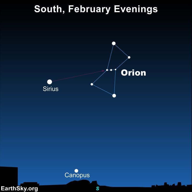 Here's a guide to find Sirius in the February night sky. The star, known as "the Dog Star," is near the constellation Orion, which is known as "the Hunter."