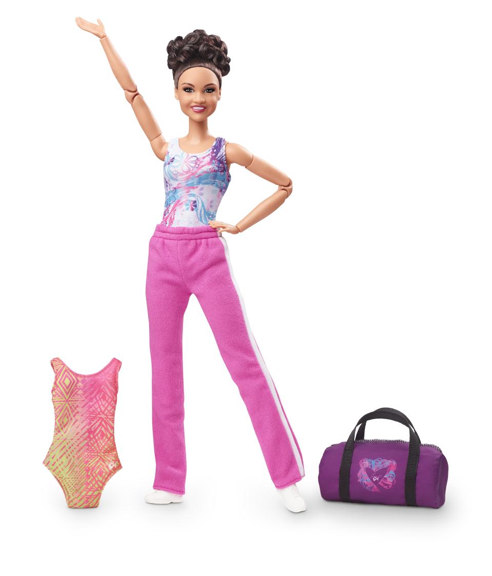 Laurie Hernandez’s new Barbie has bendable arms. (Photo: Mattel)