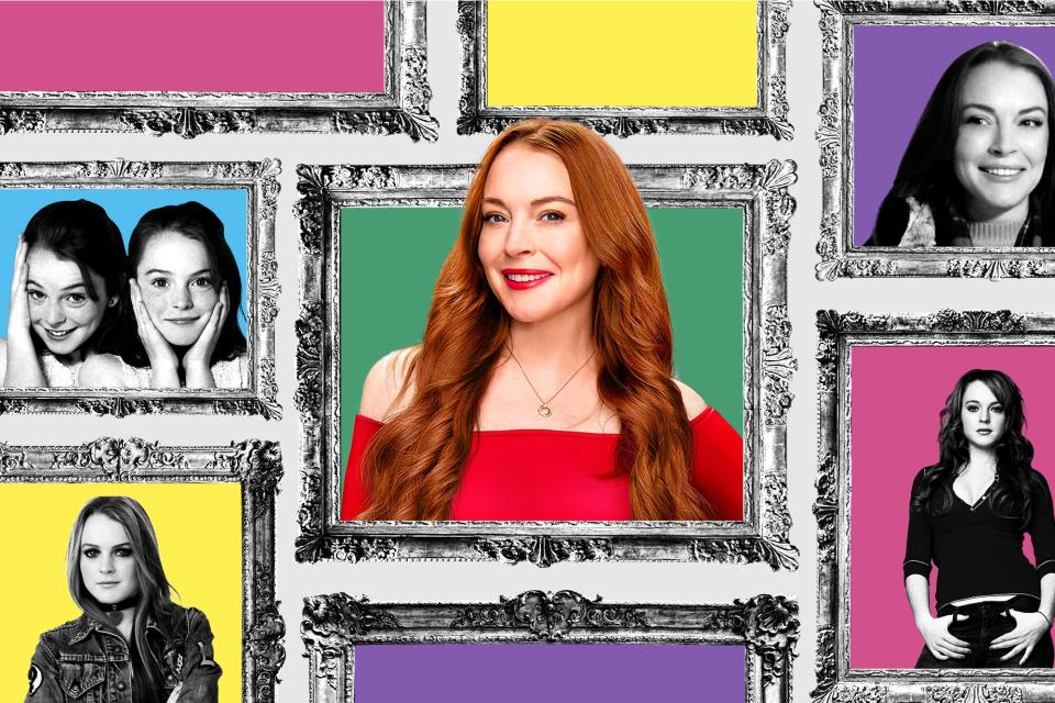 Lindsay Lohan inside frames in her various roles