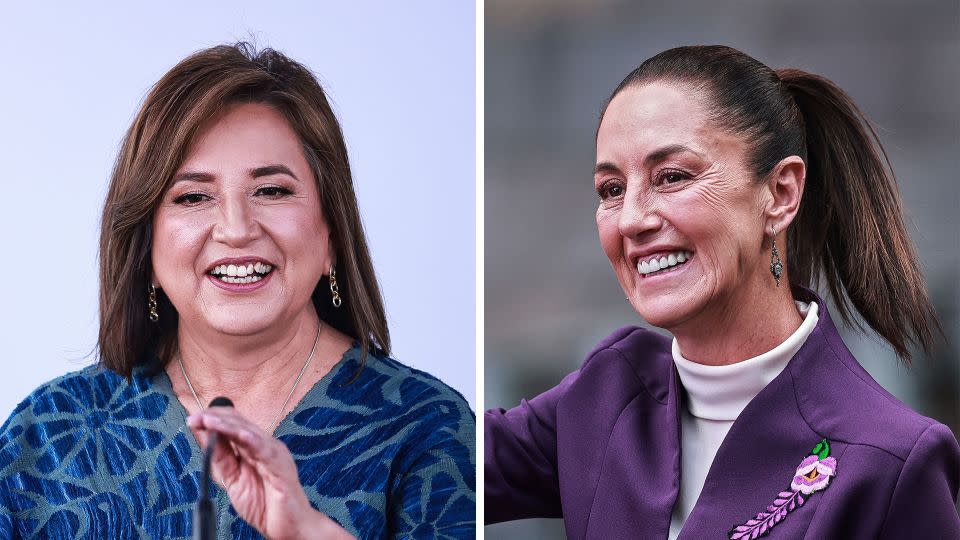 Mexico presidential candidates Xochitl Gálvez (left) and Claudia Sheinbaum (right). - Manuel Velasquez/Getty Images