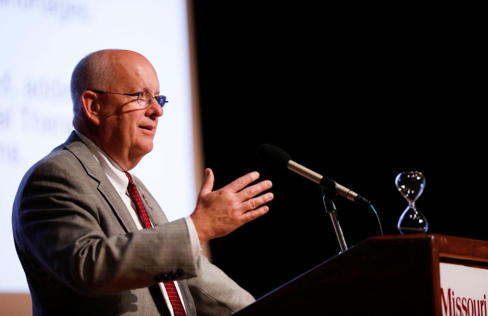 Missouri State President Clif Smart delivers his final State of the University Address as MSU president on Oct. 2, 2023.