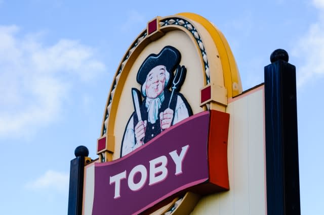 Sign on the outside of a Toby Carvery