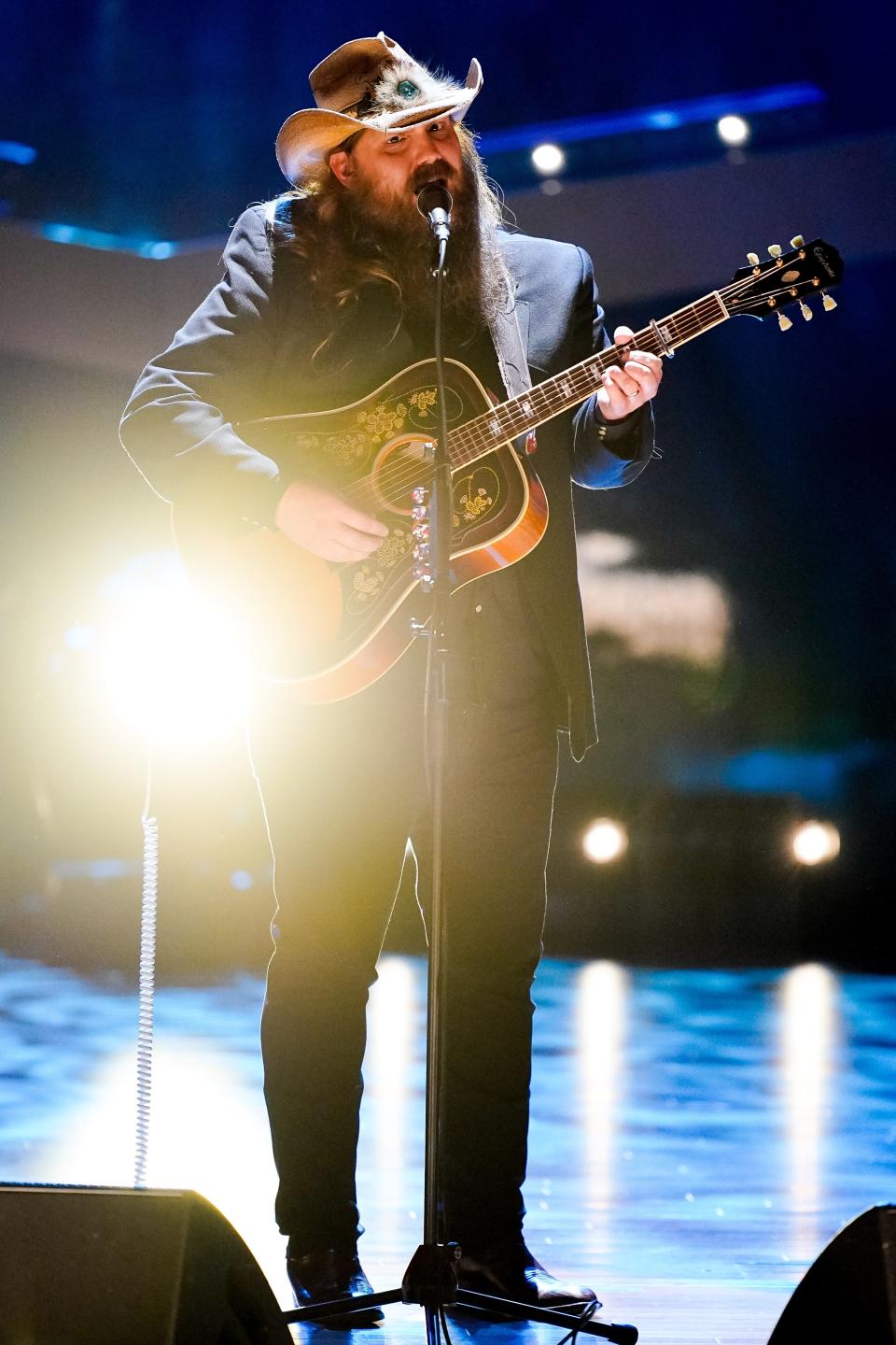 Chris Stapleton performs during the taping of the CMT Giants: Vince Gill special at The Fisher Center for the Performing Arts in Nashville, Tenn., Monday, Sept. 12, 2022.