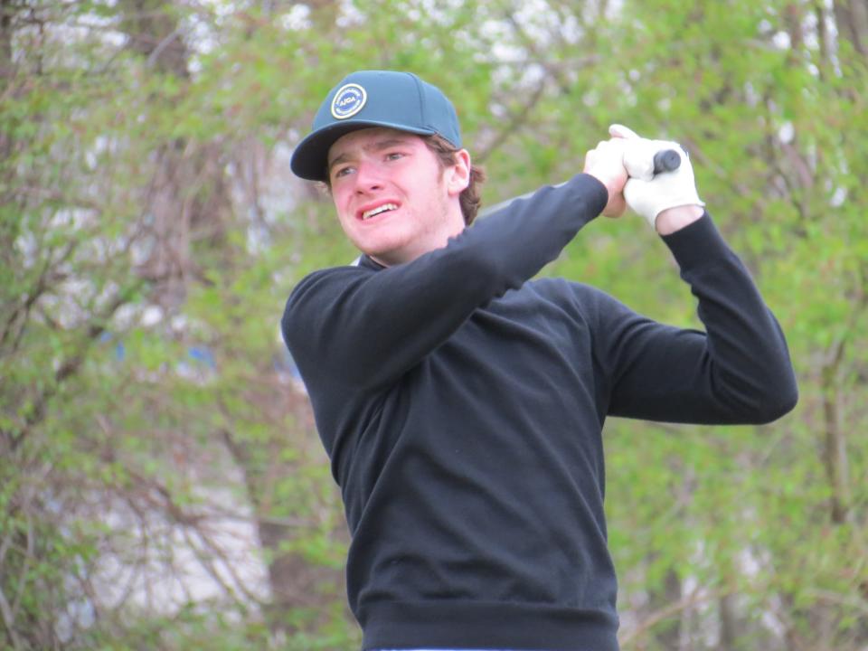 Pascack Hills' Dylan Reissman, shown here last month, tied for fifth at the North 1 and 2, Group 2 golf sectional at Bowling Green GC in Jefferson on Monday, May 9, 2022.