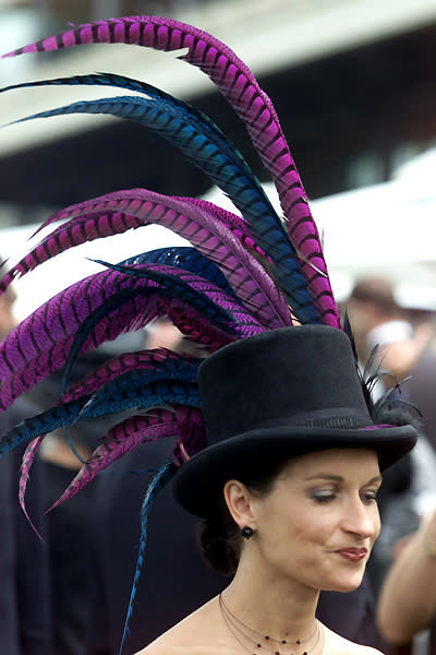 So does this lady. Look at those feathers!