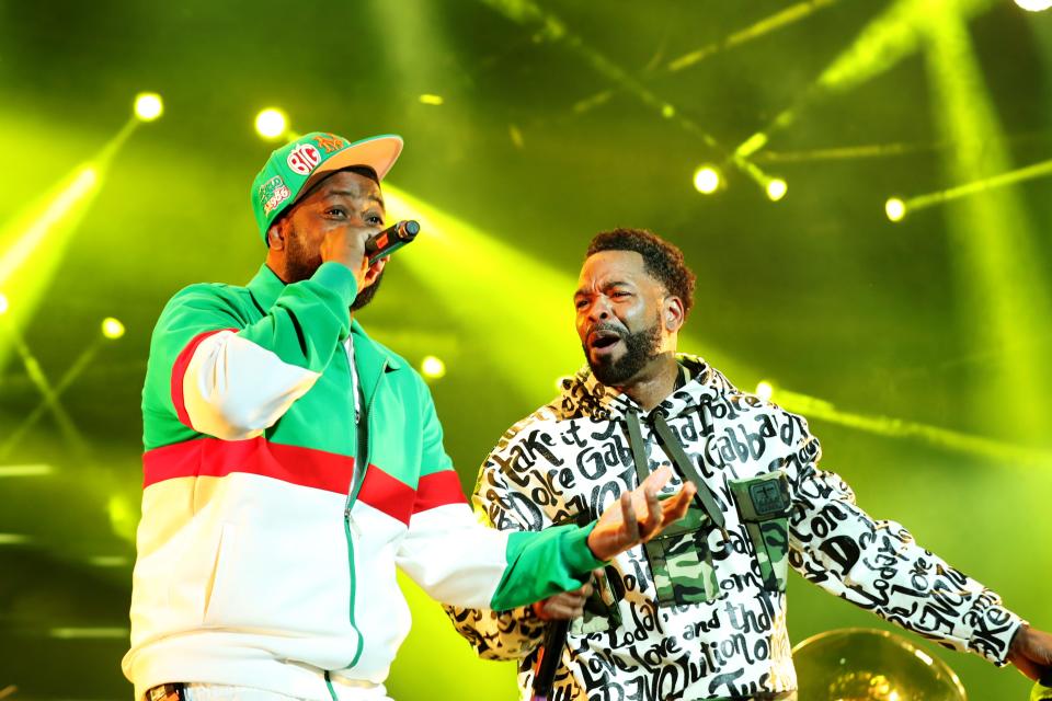 Ghostface Killah (L) and Method Man of the Wu-Tang Clan perform onstage with The Roots during the 2022 Essence Festival of Culture at the Louisiana Superdome on July 3, 2022 in New Orleans.