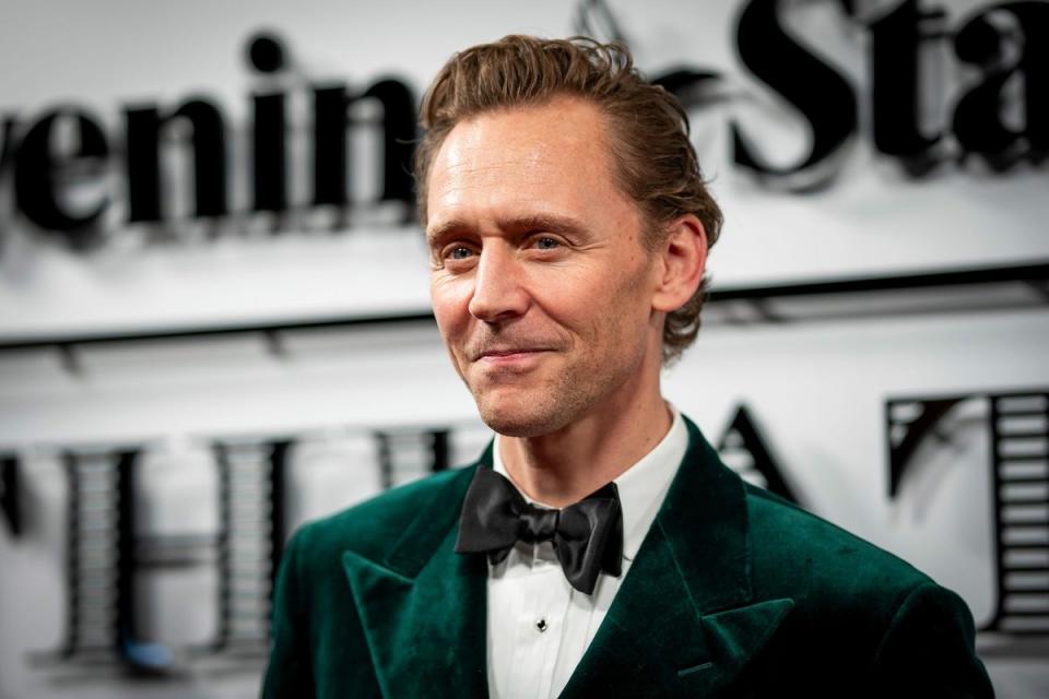 Tom Hiddlestone was among the famous faces at the star-studded awards in London (Scott Garfitt/Invision/AP)