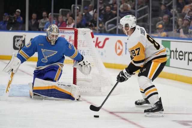 Saad scores twice as Blues beat Penguins 4-2