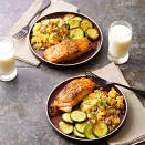 <p>In this 30-minute dinner recipe, grilled, honey mustard-coated salmon is served with a tasty grain salad made with quinoa, mango, jalapeño and almonds.</p>