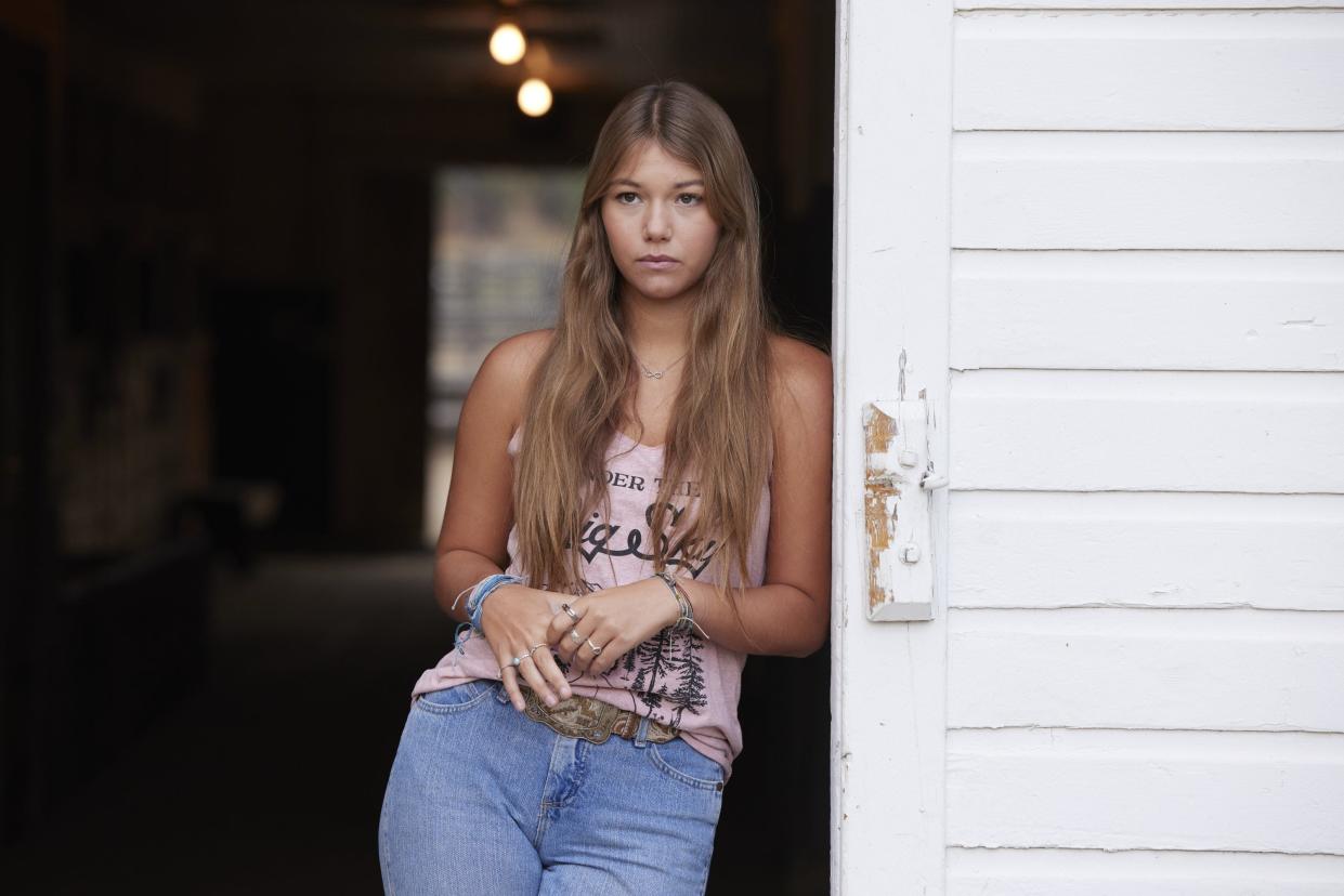 Fort Myers teen Orli Gottesman on the set of the TV show "Yellowstone." She guest stars this December as Halie, a love interest for the character Carter (Finn Little).