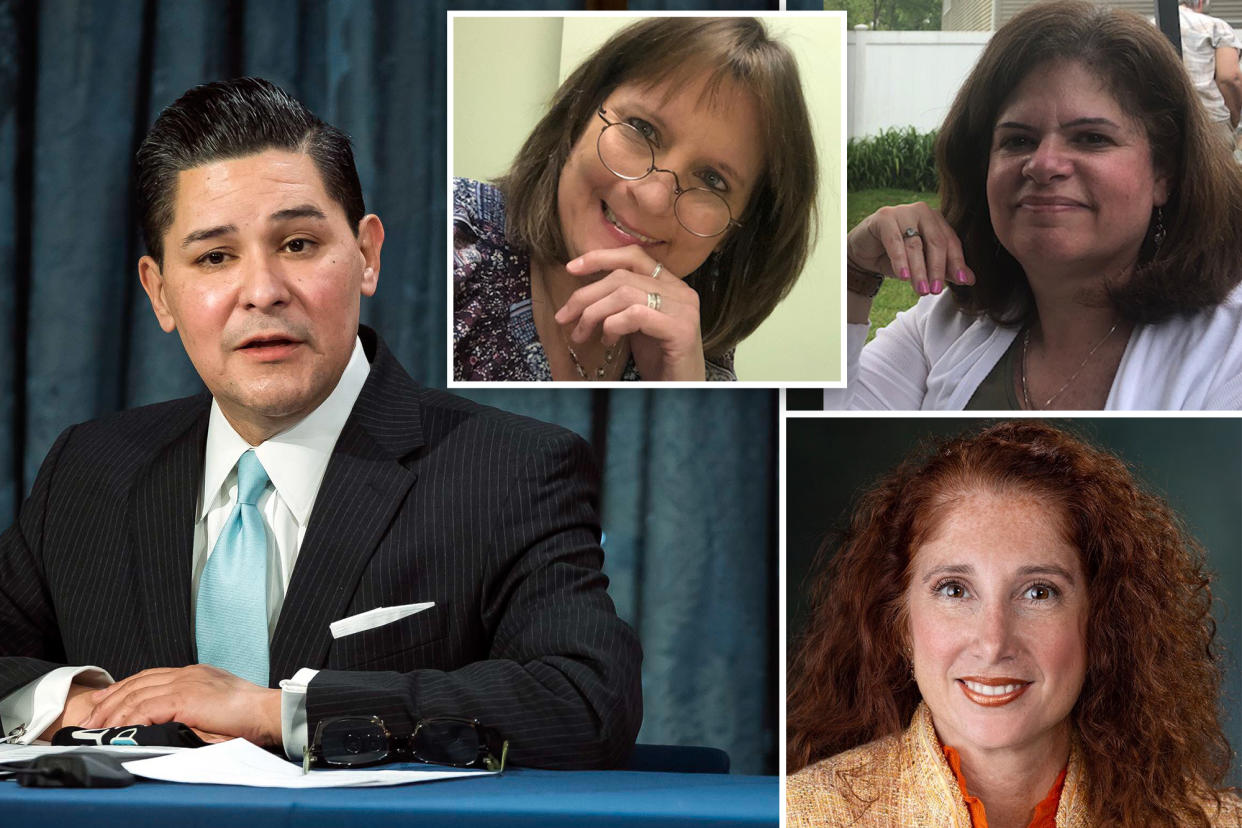 composite image of carranza, left; from l-r Jaye Murray; Lois Herrera and Laura Feijoo