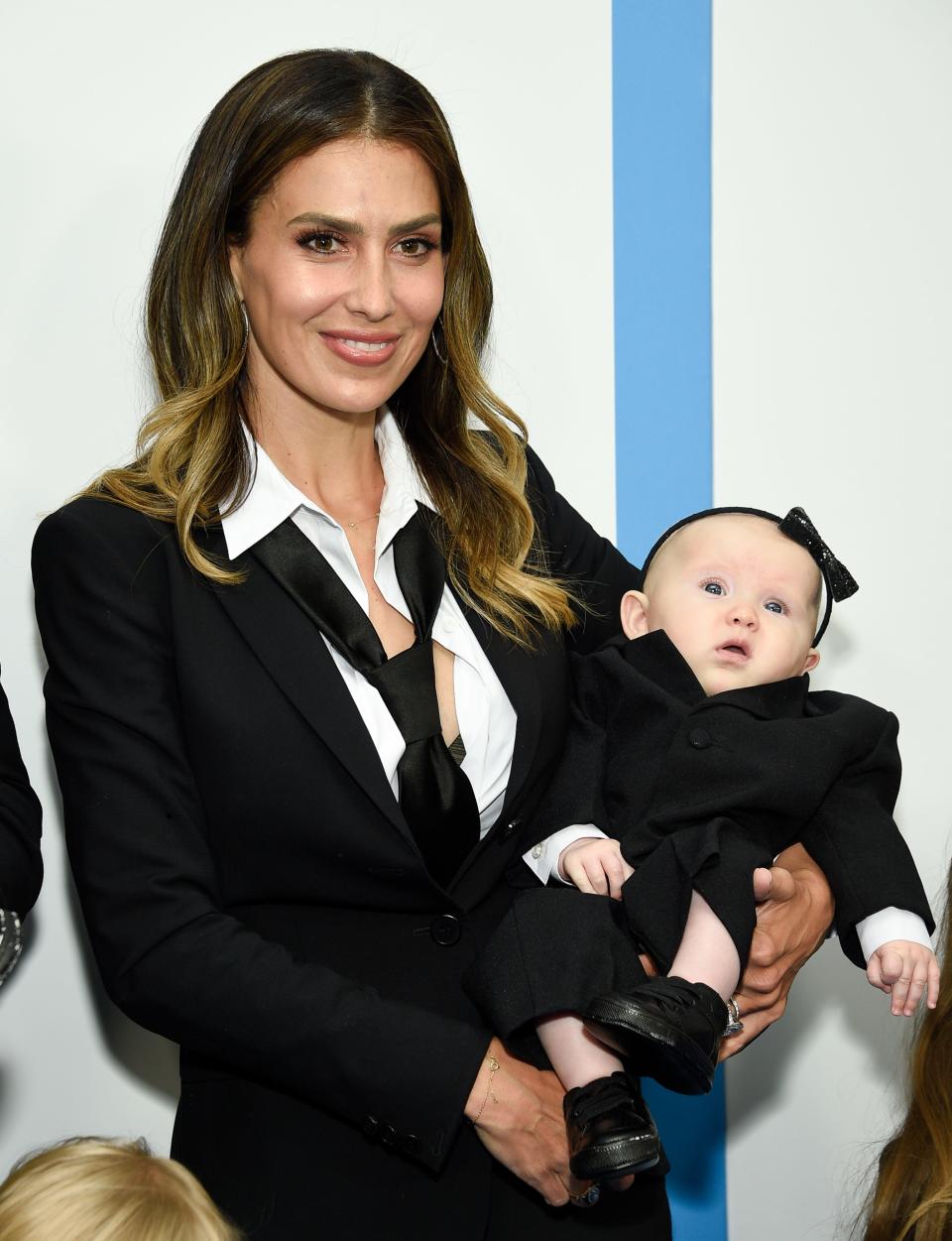 Hilaria Baldwin holds her daughter Lucia at the world premiere of "The Boss Baby: Family Business" at the SVA Theatre on Tuesday, June 22, 2021, in New York.