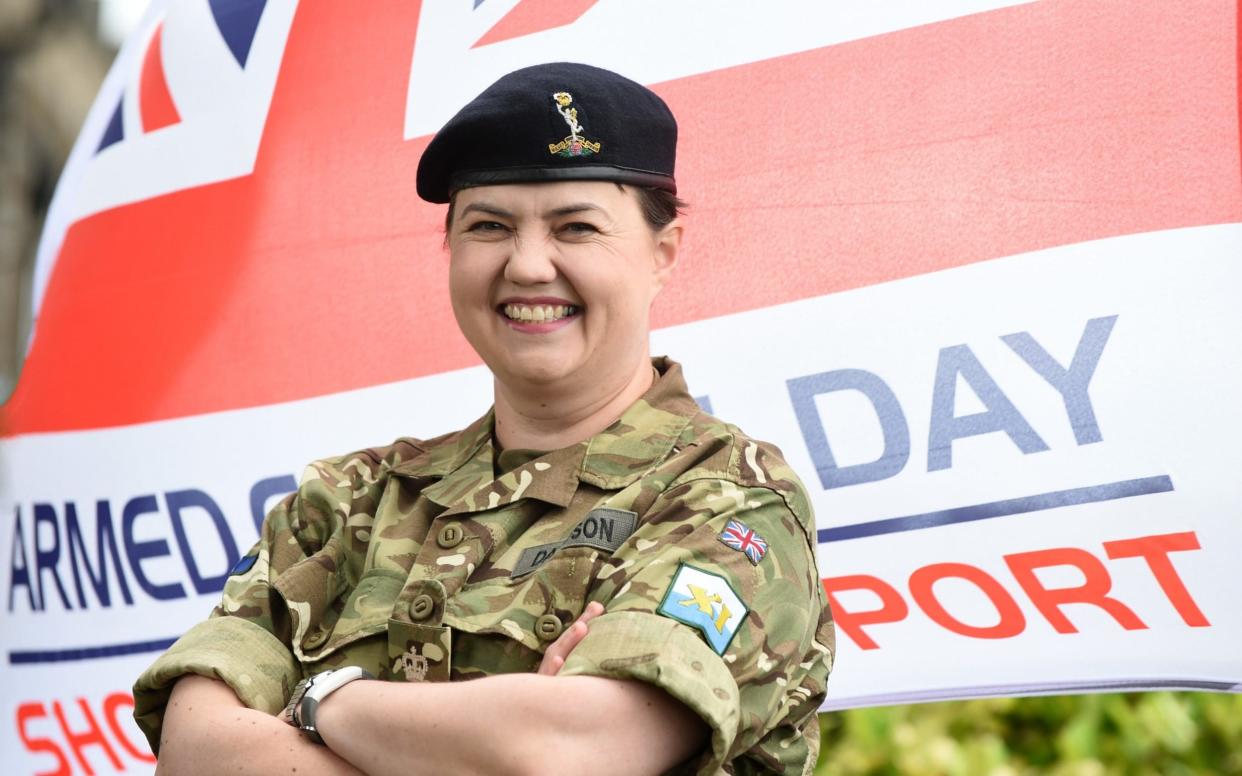 Scottish Conservative leader Ruth Davidson met members of the Glasgow based 32 Signal Regiment where Ruth is an Honorary Colonel  - Lesley Martin