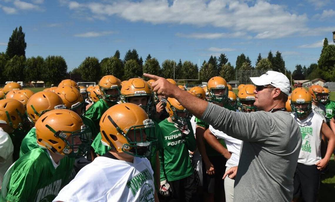 New Tumwater head coach Bill Beattie starts up his first day of practice August 16th. A former Thunderbirds’ player he takes the reins form his mentor Sid Otton, who retired last season after more than 40 years at the helm.