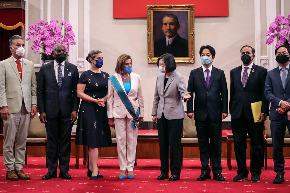 Speaker Nancy Pelosi meets Taiwan’s President Tsai Ing-wen (Getty Images)