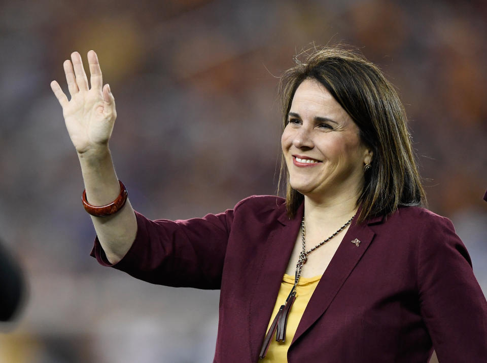 University of Minnesota President Joan Gabel, pictured at a 2018 football game, said of the Minneapolis PD's actions: "This will not stand." (Photo: Hannah Foslien via Getty Images)