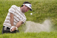 Bubba Watson plays a shot from a bunker on the ninth hole during the second round of the U.S. Open Golf Championship, Friday, June 18, 2021, at Torrey Pines Golf Course in San Diego. (AP Photo/Jae C. Hong)