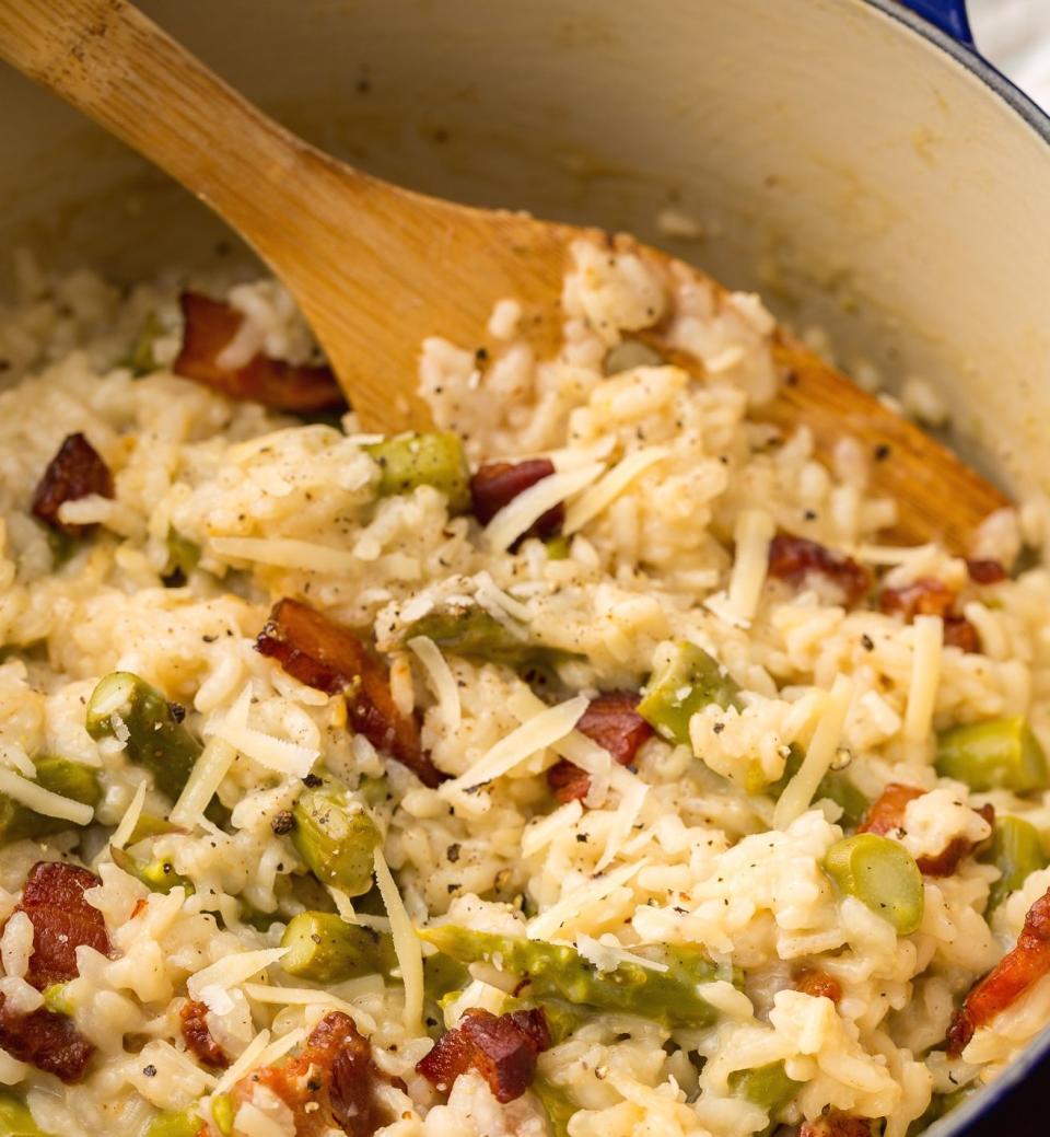 Creamy Asparagus And Bacon Risotto