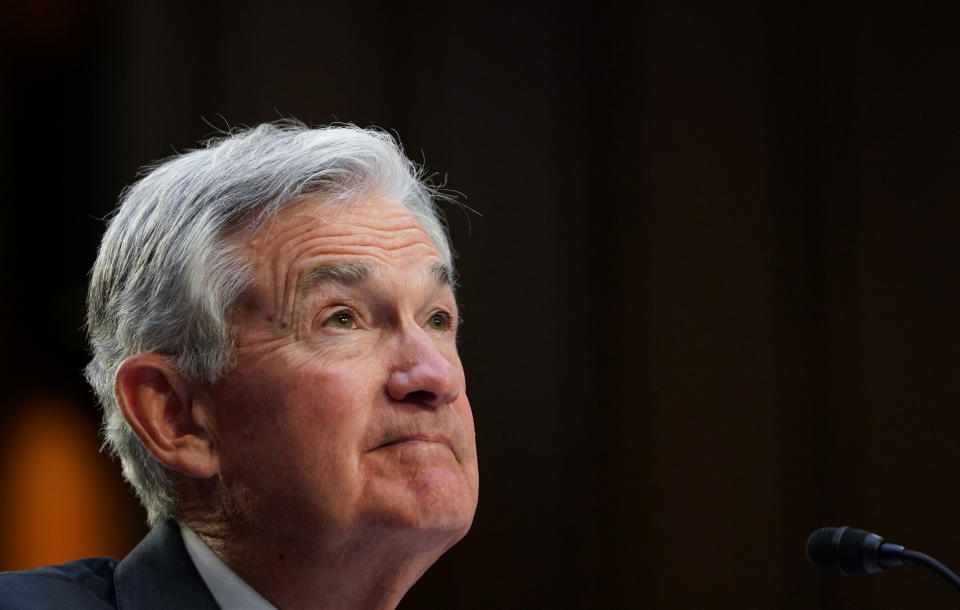 Federal Reserve Chair Jerome H. Powell testifies before a U.S. Senate Banking, Housing, and Urban Affairs Committee hearing on 