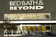 Shoppers enter a Bed Bath & Beyond store Monday, May 29, 2023, in Glendale, Colo. An Associated Press analysis found the number of publicly-traded “zombie” companies — those so laden with debt they're struggling to pay even the interest on their loans — has soared to nearly 7,000 around the world, including 2,000 in the United States. (AP Photo/David Zalubowski)