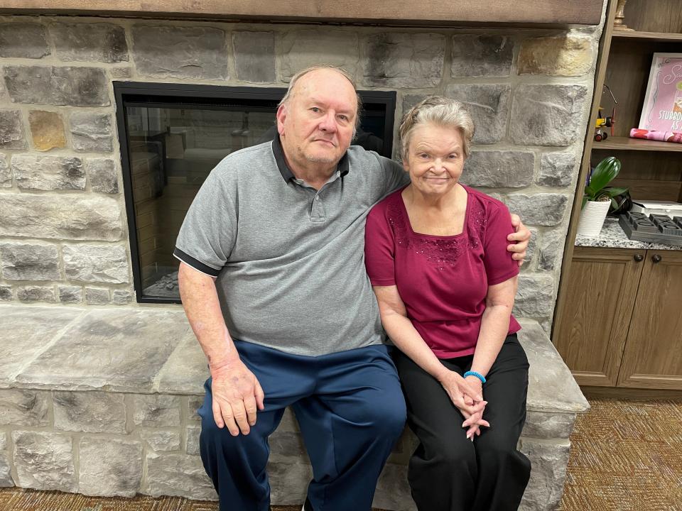 Steve and Kathy Edwards seem relaxed, happy and in love at Morning Pointe Assisted Living in Hardin Valley on Jan. 30, 2024.