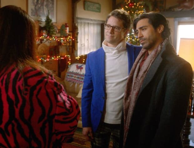 <p>(L to R) Danny Pintauro and Giancarlo Sabogal star in <em>A Country Christmas Harmony</em><br> ©2022 A+E Networks, LLC. All rights reserved.<br> Photo Credit: Courtesy of A+E Networks and Lifetime</p>