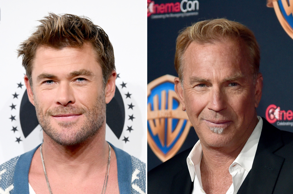 Actors Chris Hemsworth (left) and Kevin Costner (Getty Images)