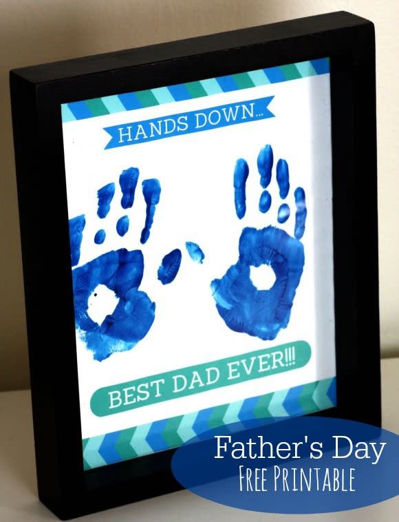 father's day crafts hands down best dad ever printable in a black frame