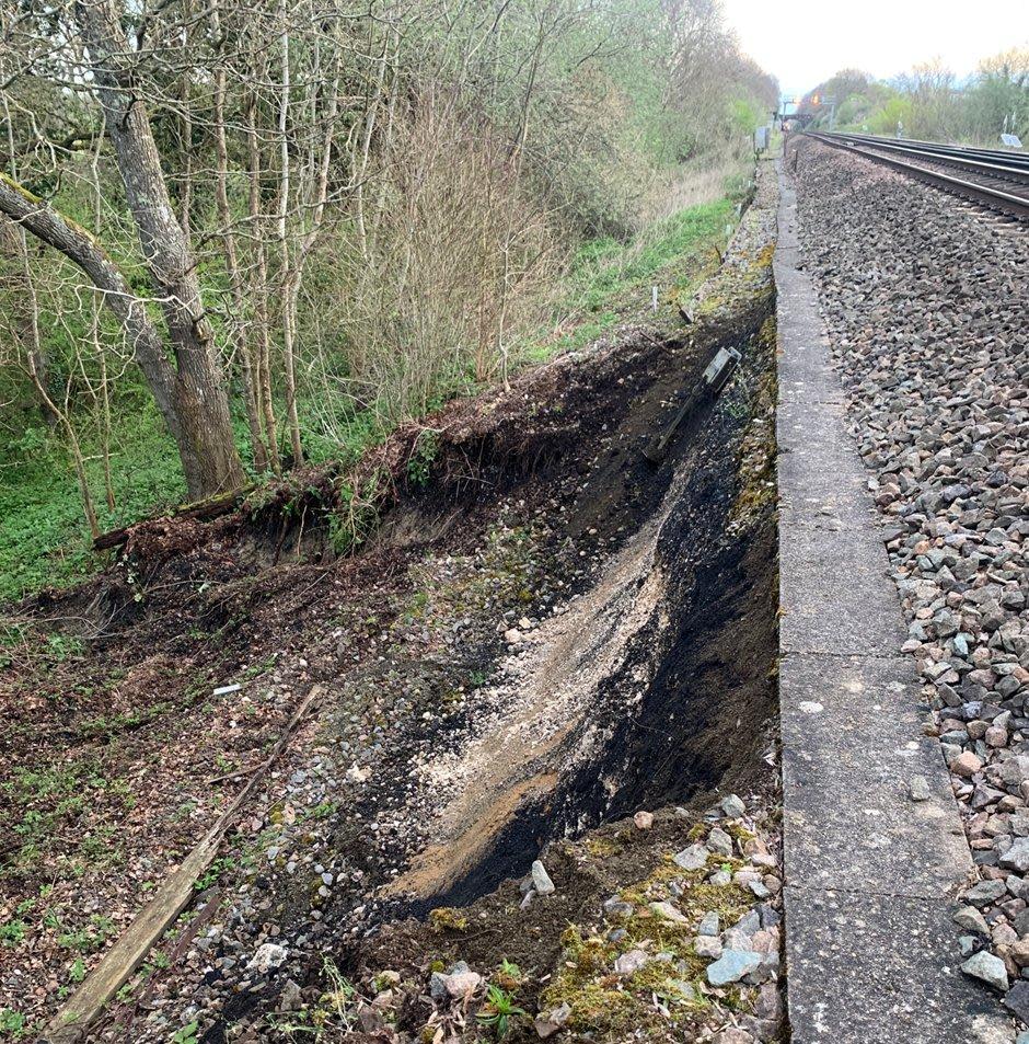 The Argus: The landslip on the Brighton mainline between Hassocks and Burgess Hill