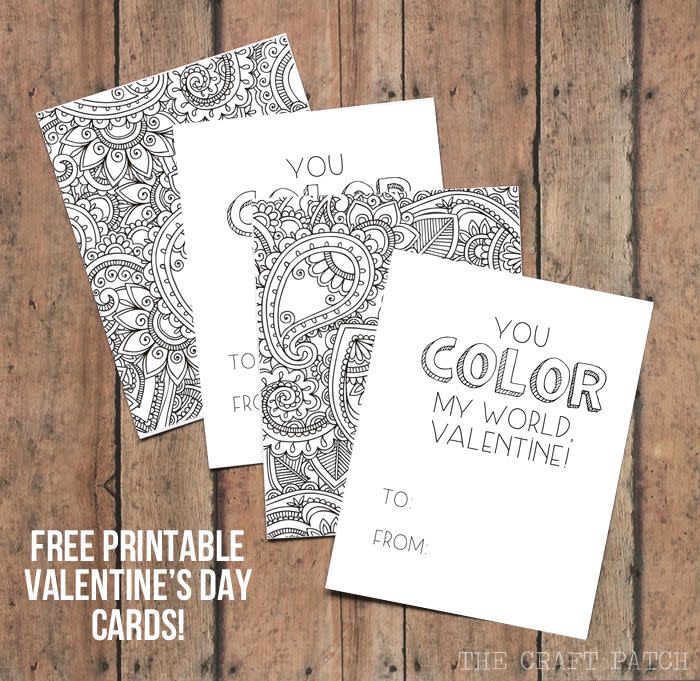 adult coloring valentines diy valentines day cards