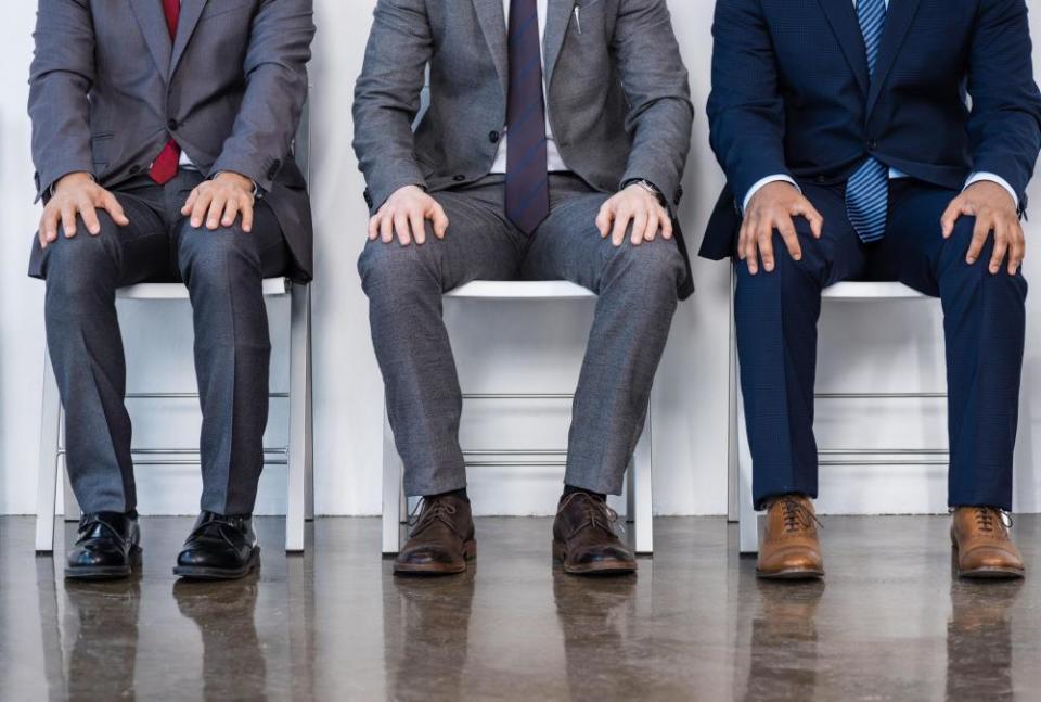 Under-desk brogues.