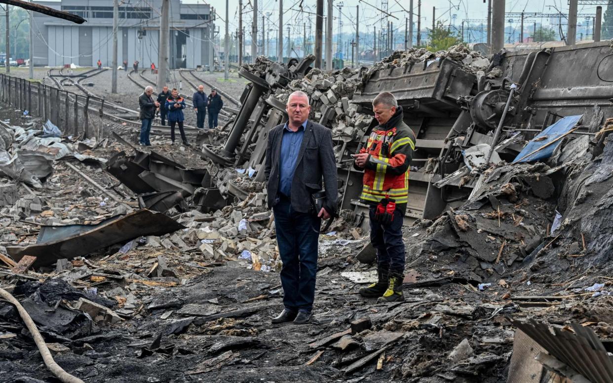 A salvo of russian missiles knocked out powere to more than 18,000 households in Kharkiv - Sergey Bobok/AFP