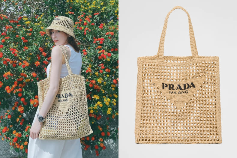 ▲PRADA 拉菲草手提袋，NT.61,000