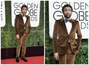 <p><b>Grade: B</b><br>The musician-actor and Golden Globes standout proves velvet works on men, too. </p>