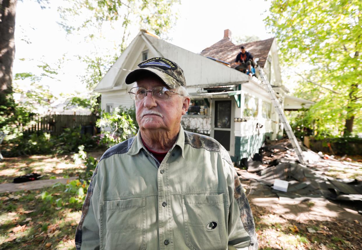 U.S. Army veteran Larry Rottmann is receiving a new roof from Southern Roofing and Renovations as part of the Owens Corning Roof Deployment Project.