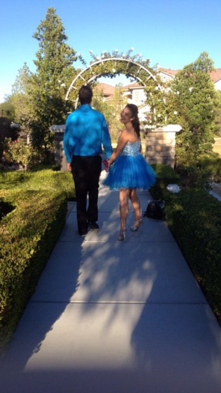 Kailee Johnson wearing the same prom dress as her mom, a few years earlier. (Photo: Courtesy of Michele Johnson)