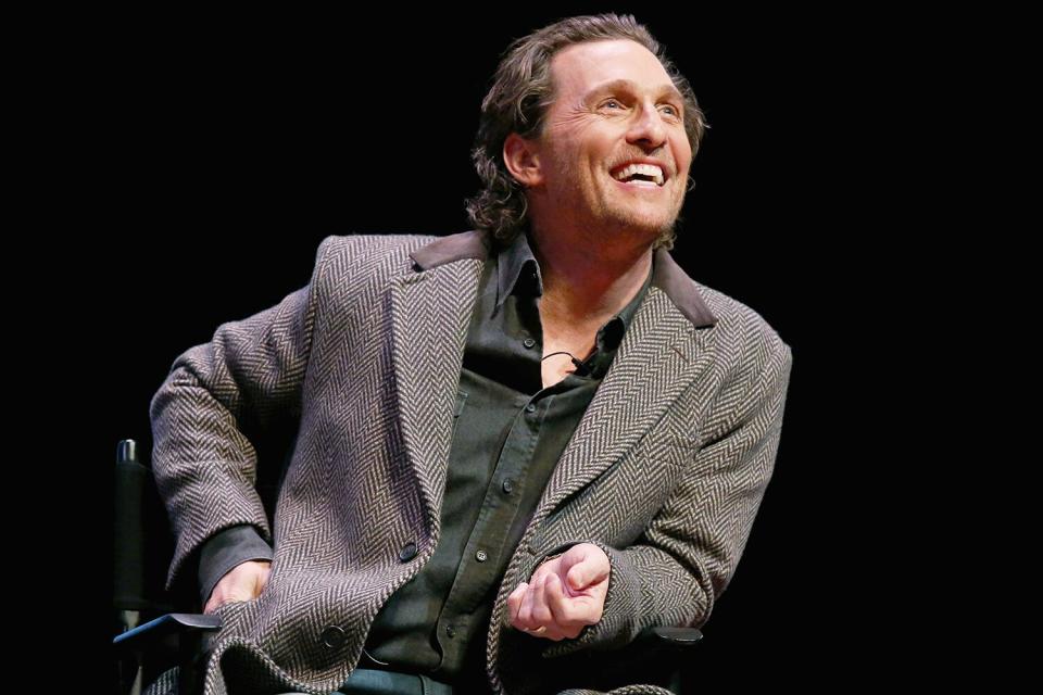 Matthew McConaughey is all smiles during a Q&A after a special screening of his film <i>The Gentleman</i> on Tuesday at the University of Texas at Austin. 