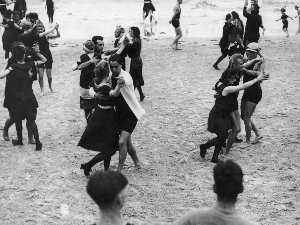 Dancers on the beach at Coney Island in 1925.
