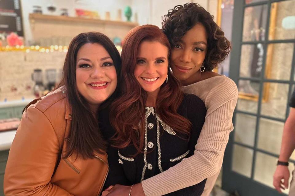 <p>Joanna Garcia/Instagram</p> Brooke Elliott, JoAnna Garcia Swisher and Heather Headley on set of 